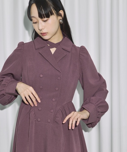 Ezick ワンピース 2way code neck トレンチデザインワンピース