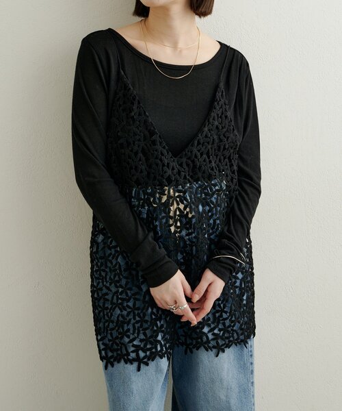 Omekashi（オメカシ） キャミソール レースオーバーキャミソール