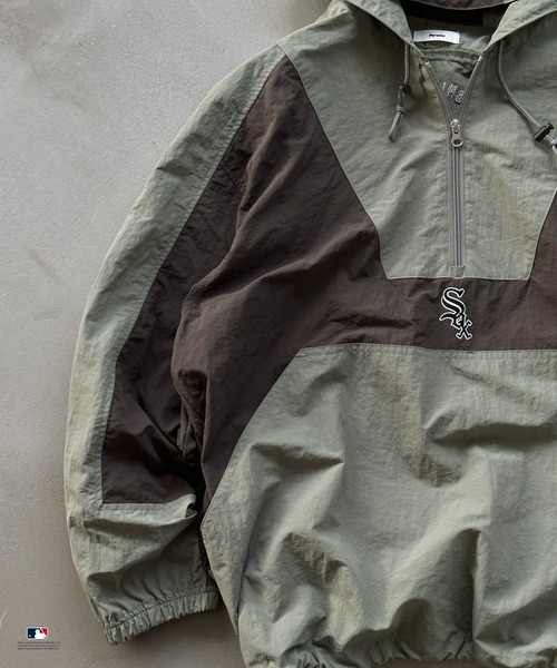 Perushu ナイロンジャケット × MLB ナイロンアノラックプルオーバー