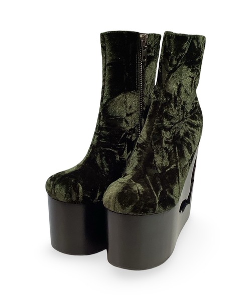 Charla Tedrick ブーツ デザインヒール 厚底ショートブーツ レディース