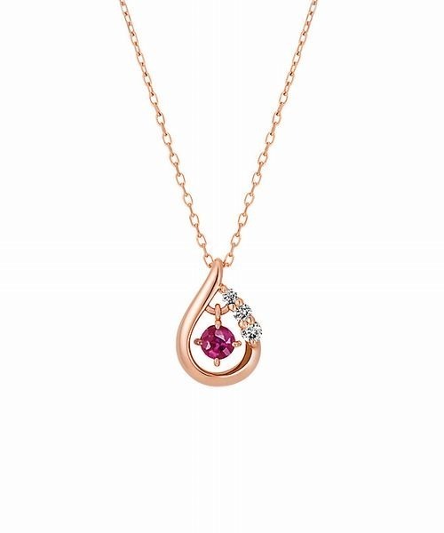 Canal4℃（カナルヨンドシー） ネックレス 「7月誕生石」K18ピンク