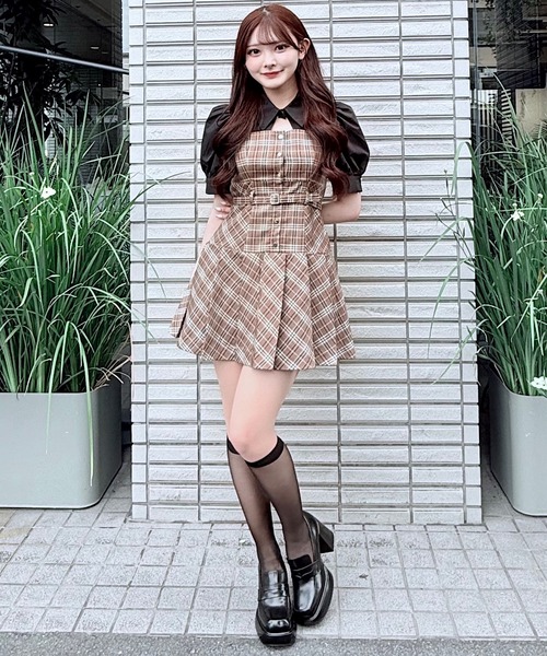 NOMAE（ノーマエ） ワンピース シャツドッキングプリーツミニ