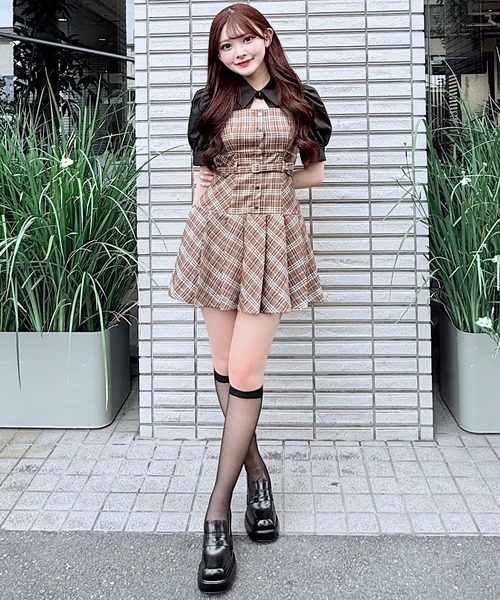 NOMAE（ノーマエ） ワンピース シャツドッキングプリーツミニ