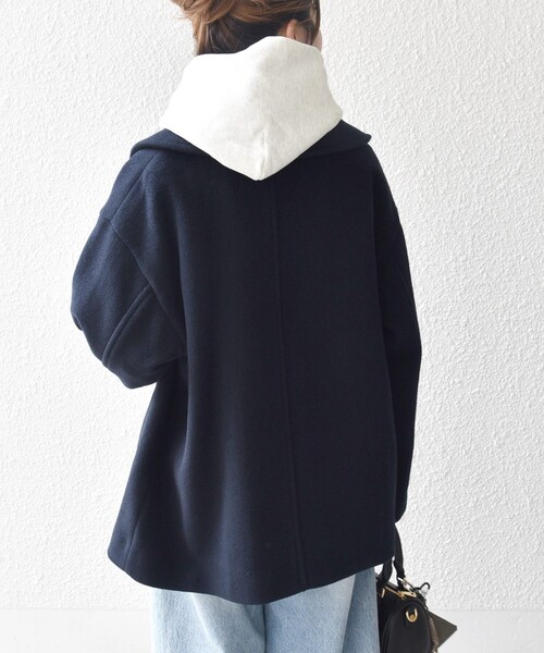 SHIPS any ピーコート pコート any: カシミヤ ミックス テーラード