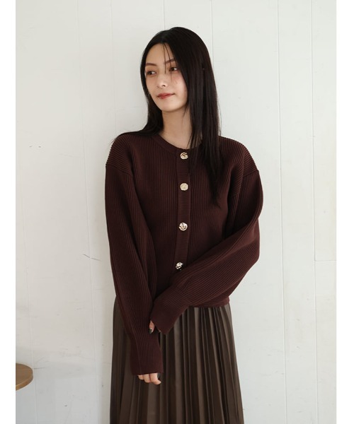 fifth（フィフス） カーディガン ゴールドボタンニットカーディガン