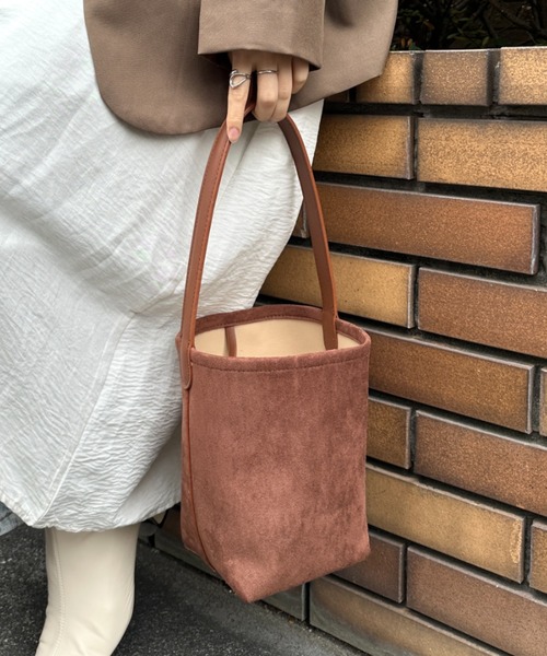 ハンドバッグ ワンハンドルフェイクスウェードバケツバッグ : ZOZOTOWN