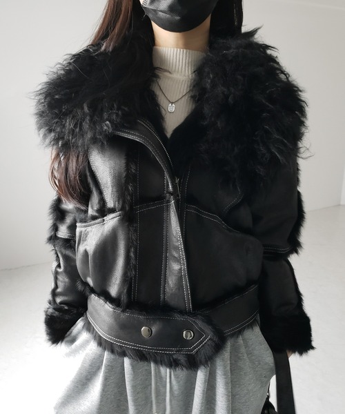 me+em select（ミームセレクト） ムートンコート ボアコート