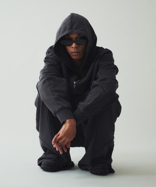 ANDER HUNK パーカー Overdyed Double Zip-up Parker/オーバーダイ