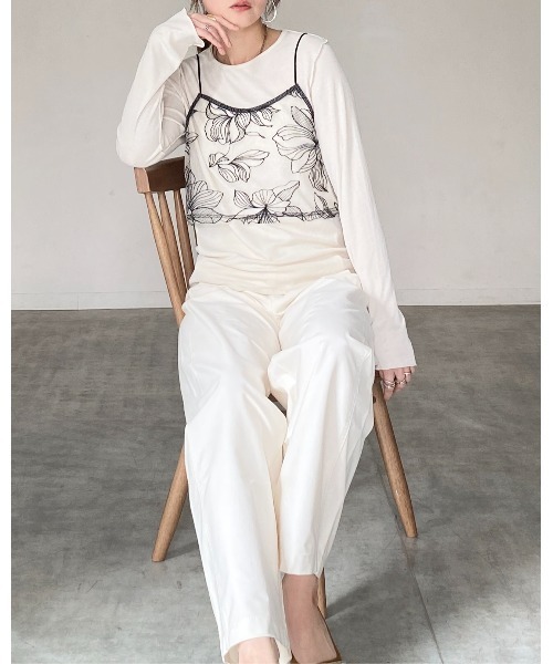 She's Closet キャミソール 花柄刺繍シアー ビスチェ チュール