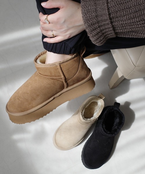 AmiAmi（アミアミ） ブーツ 「2025AW再販！」厚底ムートンブーツ/軽量