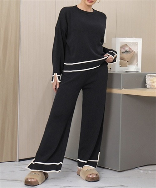 Dream garden（ドリームガーデン） ニット セーター 配色スリット