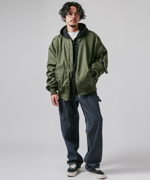 LUXSTYLE（ラグスタイル） ma1 ma-1 撥水ドロップショルダーMA-1