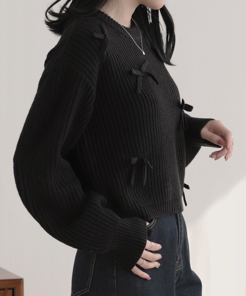 リボン付きニットプルオーバー レディース : ZOZOTOWN Yahoo!店 - 通販