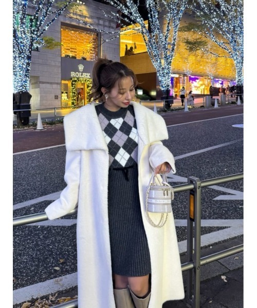 み*き様 herlipto Moor Argyle Ribbon Knit Dr 新色】Moor Argyle