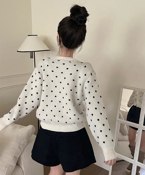 カーディガン ドットリボンカーディガン レディース : ZOZOTOWN Yahoo