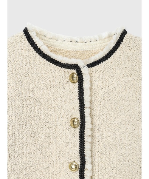 anuans（アニュアンス） カーディガン クラシカルノーカラーニット