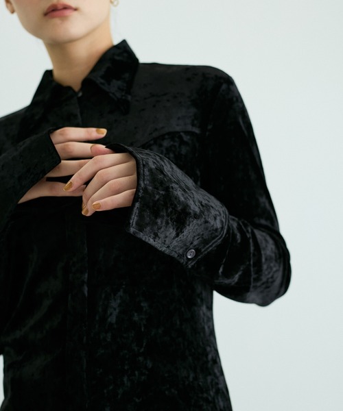 ADAM ET ROPE'（アダムエロペ） ブラウス シャツ クラッシュベロア