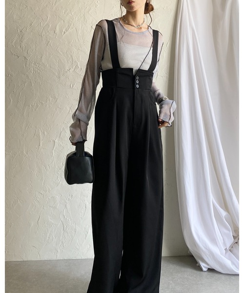 She's Closet サロペット オーバーオール ハイウエストコルセット