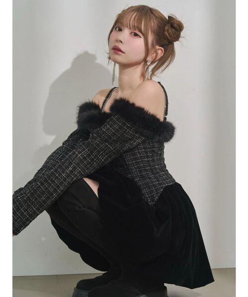 EATME（イートミー） ワンピース ビジューストラップミニワンピース