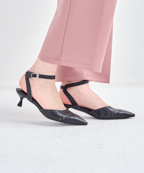 NICAL パンプス 「本革」「NICAL」パンチングミュールパンプス4106