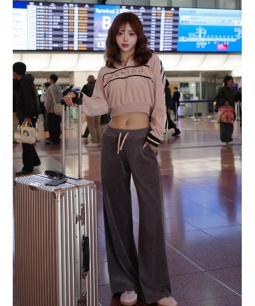 Darich（ダーリッチ） ラインベロアショートフーディ レディース