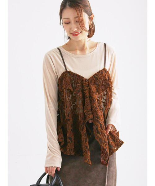 Te chichi（テチチ） キャミソール ベロアレースキャミソール