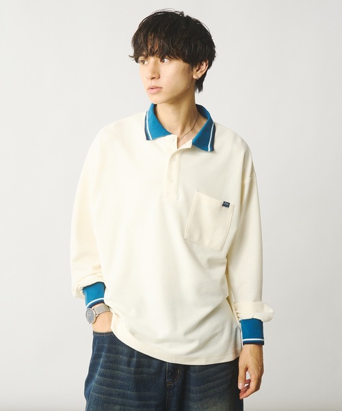 Adoon plain ポロシャツ MOSS STITCH PISS NAME LONG POLO SHIRT