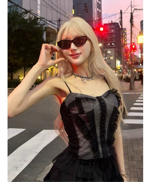 Darich（ダーリッチ） キャミソール ミックスシアーコルセット