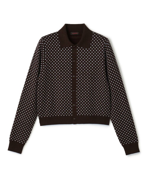 CABaN（キャバン） カーディガン コットンカシミヤ ドットジャカード