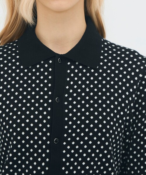 CABaN（キャバン） カーディガン コットンカシミヤ ドットジャカード