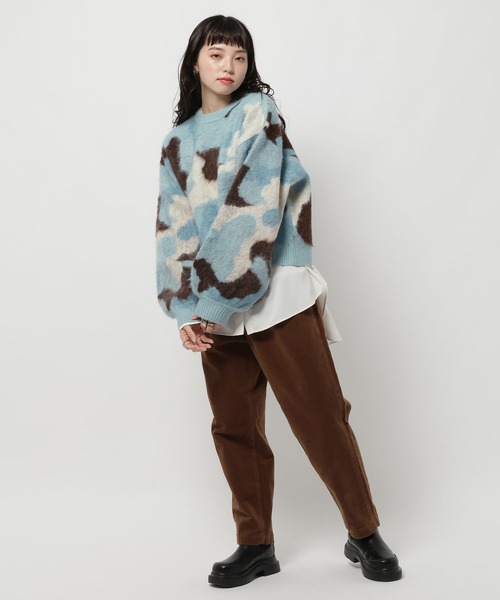 niko and…（ニコアンド） ニット セーター アートカモフラニットプル