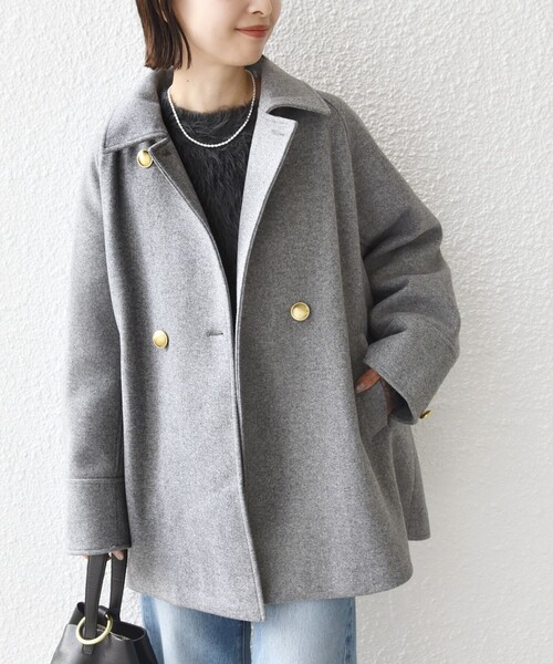 SHIPS（シップス） ピーコート MEDIUM グレー レディース : ZOZOTOWN
