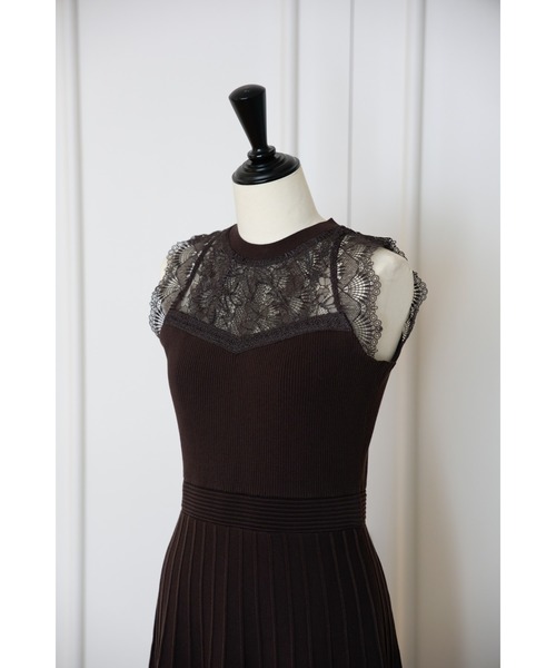 Her lip to ワンピース Pleated Lace Knit Dress : ZOZOTOWN Yahoo!店