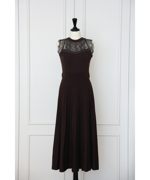 Her lip to ワンピース Pleated Lace Knit Dress : ZOZOTOWN Yahoo!店