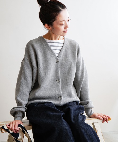 SOLAMONAT（ソラモナ） カーディガン ウエハースニット ドローコード