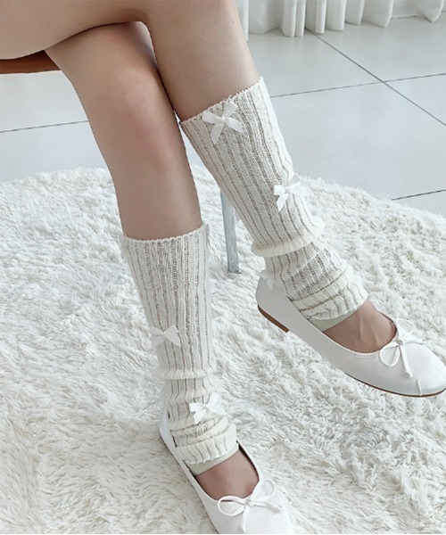 by muni:r レッグウォーマー ラブリーリボンレッグウォーマー