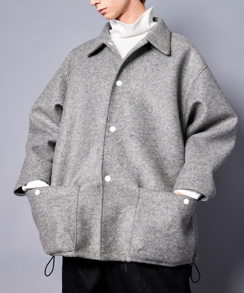 rehacer（レアセル） ブルゾン アウター : Wool Bonding Coach Jacket