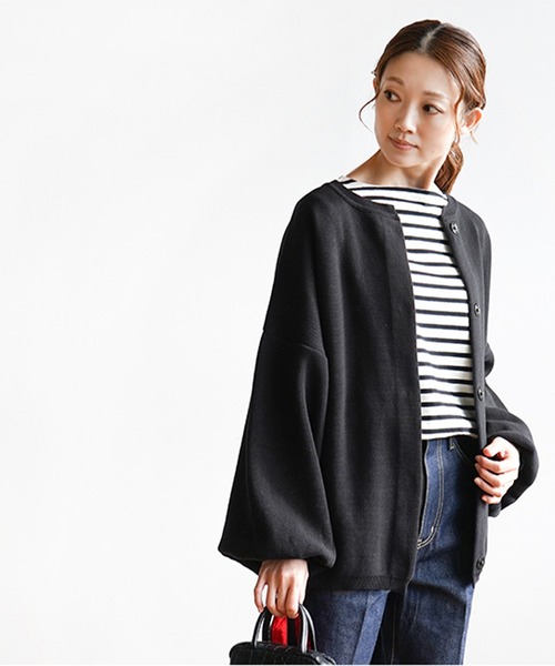 SOLAMONAT（ソラモナ） カーディガン ウエハースニットワイド