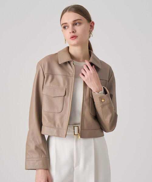 ANAYI（アナイ） レザージャケット ライダース ラムレザーステンカラー