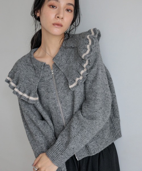 LOWRYS FARM（ローリーズファーム） ニット セーター フリルZIP