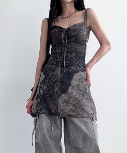 UP START ワンピース 「LAMPOON」グランジカットキャミワンピ