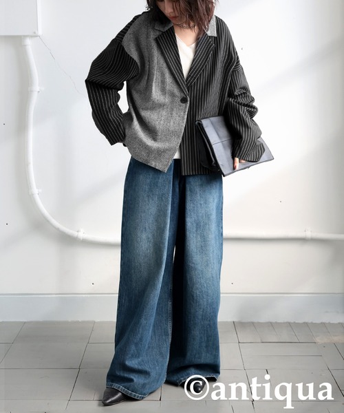 antiqua（アンティカ） ジャケット テーラードジャケット 異素材