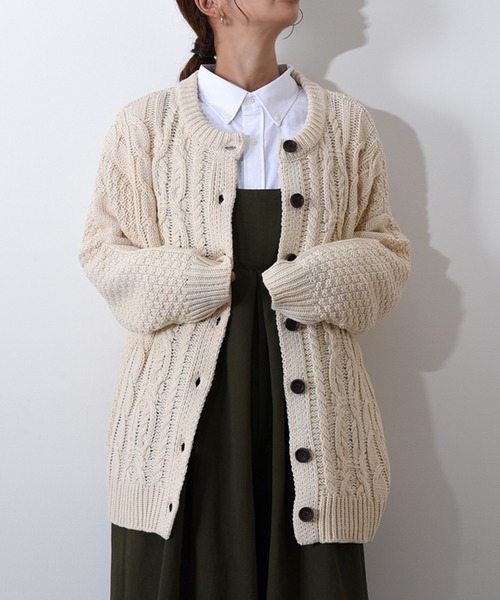 CALIFORNIA OUTFITTERS カーディガン 2-9E82 ケーブル編み ニット