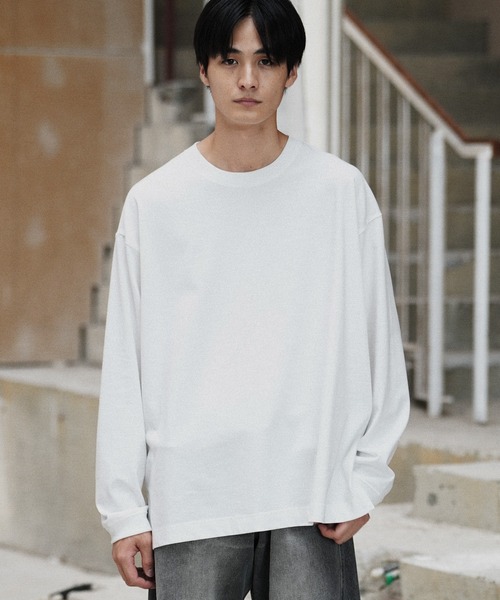 WYM LIDNM tシャツ EXTRA FINE COTTON SIDE SLIT BASIC L/S メンズ