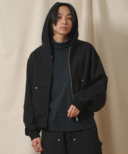 パーカー Universal Style Wear リベット ZIP フーディー メンズ