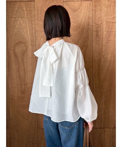Mila Owen（ミラオーウェン） ブラウス シャツ ギャザーバックリボン