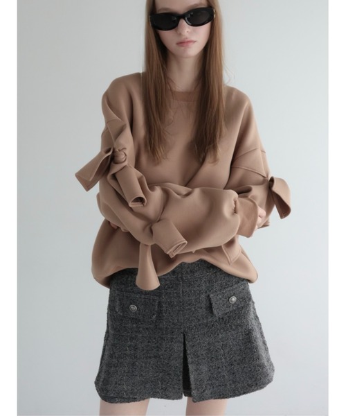 AMOMMA（アモマ） トレーナー スウェット RIBBON SLEEVE SWEAT