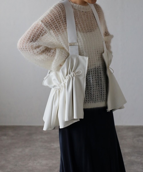 leimn ベスト ジレ ドロストサスペンダートップス(レザー) レディース