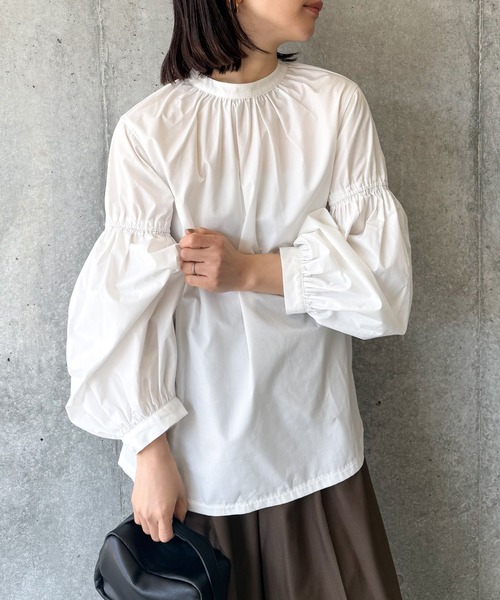ブラウス シャツ ボリュームギャザースリーブブラウス レディース
