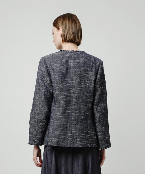 allureville（アルアバイル） ノーカラーコート コート スラブツイード